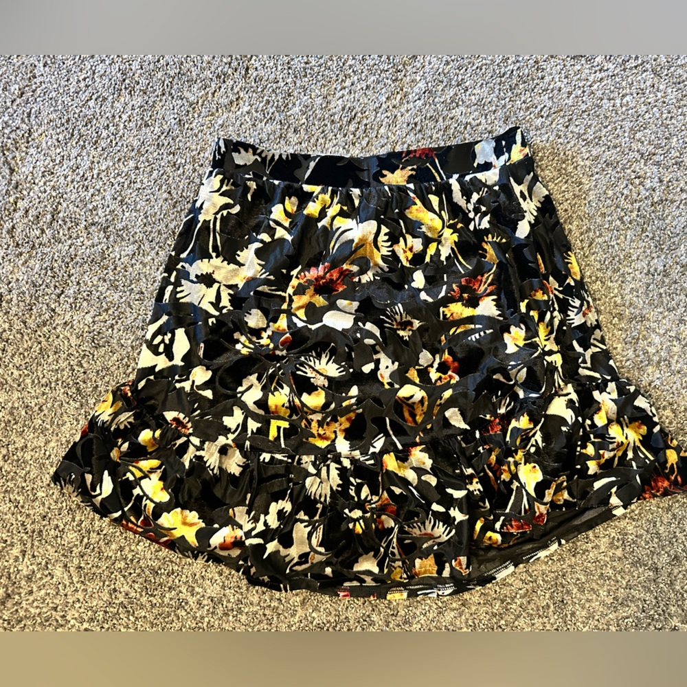 RACHEL Rachel Roy Black Velvet Dora Mini Skirt